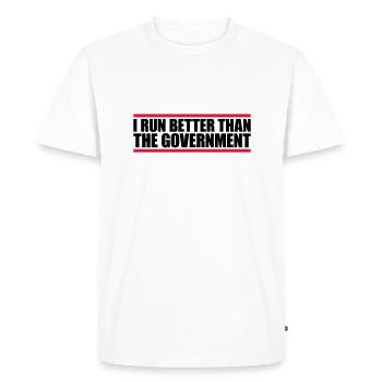 mieux fonctionner que le gouvernement - T-shirt Premium bio Homme - blanc - Devant - Nico (187cm)