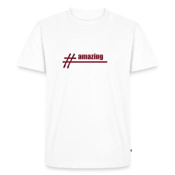 amazing - Men's Premium Organic T-Shirt - white - Front - Nico (187cm)