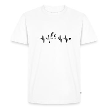 Penguin heartbeat - Men's Premium Organic T-Shirt - white - Front - Nico (187cm)