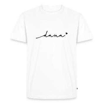 Nom cursif Dana - T-shirt Premium bio Homme - blanc - Devant - Nico (187cm)