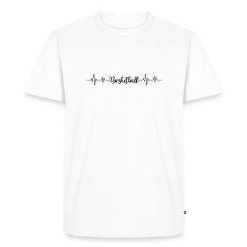 Basketball battement de cœur - T-shirt Premium bio Homme - blanc - Devant - Nico (187cm)