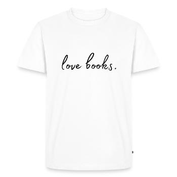 livres d’amour. L’amour des livres - T-shirt Premium bio Homme - blanc - Devant - Nico (187cm)