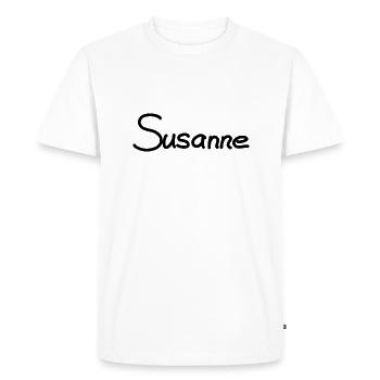 Susanne - T-shirt Premium bio Homme - blanc - Devant - Nico (187cm)