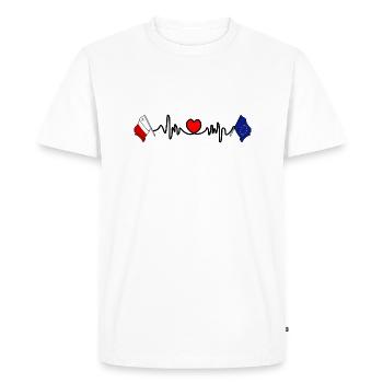 Cardio Heart with Flag Malta, Europe - Men's Premium Organic T-Shirt - white - Front - Nico (187cm)