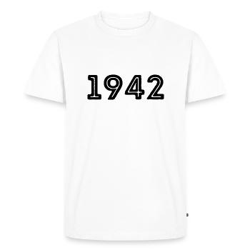 Année de naissance sport 1942 - T-shirt Premium bio Homme - blanc - Devant - Nico (187cm)
