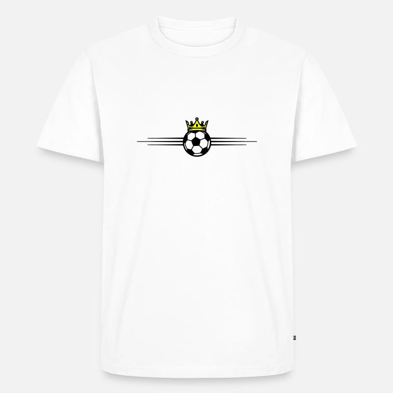 Fussball Ball Krone - Männer Premium Bio T-Shirt - Weiß