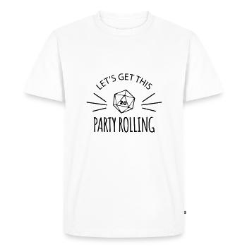 Stylo et papier fête roulant blanc - T-shirt Premium bio Homme - blanc - Devant - Nico (187cm)
