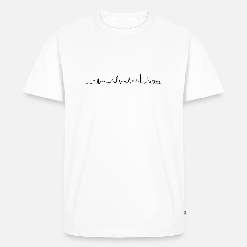 Skyline - Kiel - Männer Premium Bio T-Shirt - Weiß