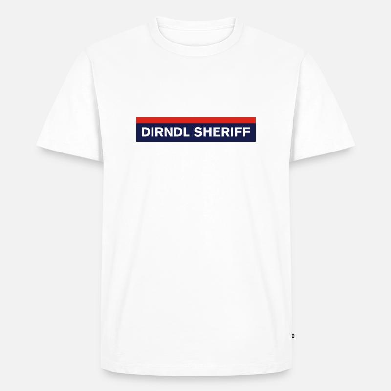 Dirndl Sheriff POLIZEI - Männer Premium Bio T-Shirt - Weiß