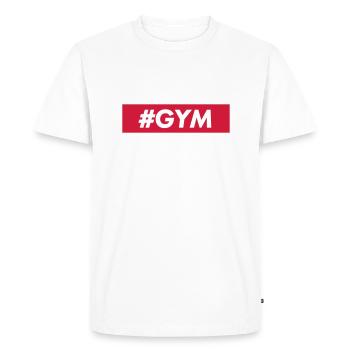 #GYM - T-shirt Premium bio Homme - blanc - Devant - Nico (187cm)