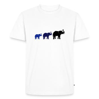 elephant family - Men's Premium Organic T-Shirt - white - Front - Nico (187cm)