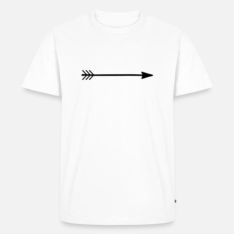 Pfeil - Männer Premium Bio T-Shirt - Weiß