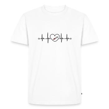 Vaccine Virus Covid Heartbeat Pulse Design - Men's Premium Organic T-Shirt - white - Front - Nico (187cm)