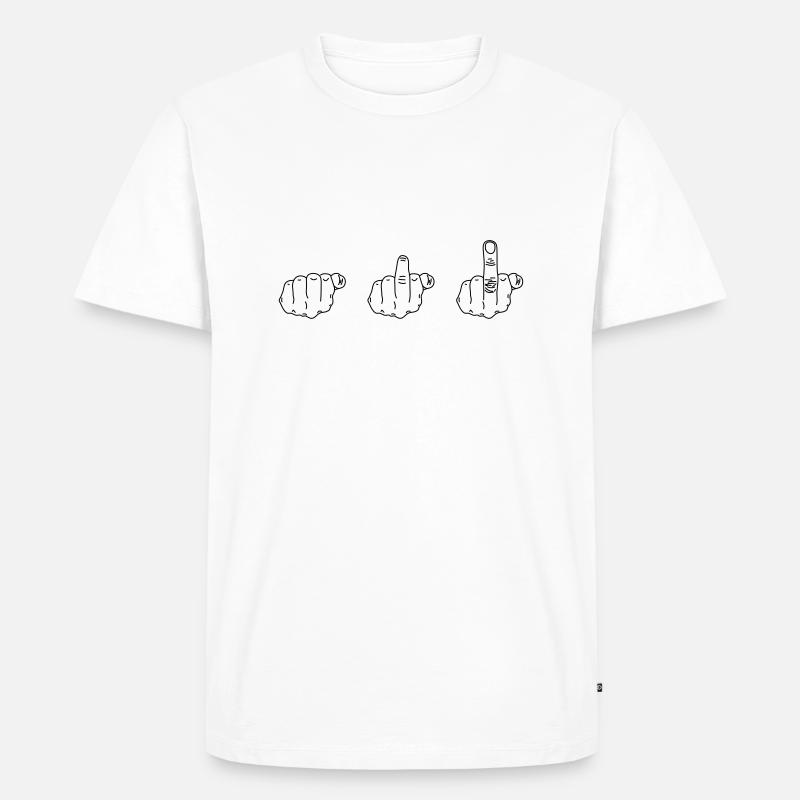 Mittelfinger - Männer Premium Bio T-Shirt - Weiß