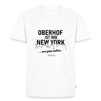 Oberhof ist wie New York - Männer Premium Bio T-Shirt - Weiß - Vorne - Nico (187cm)