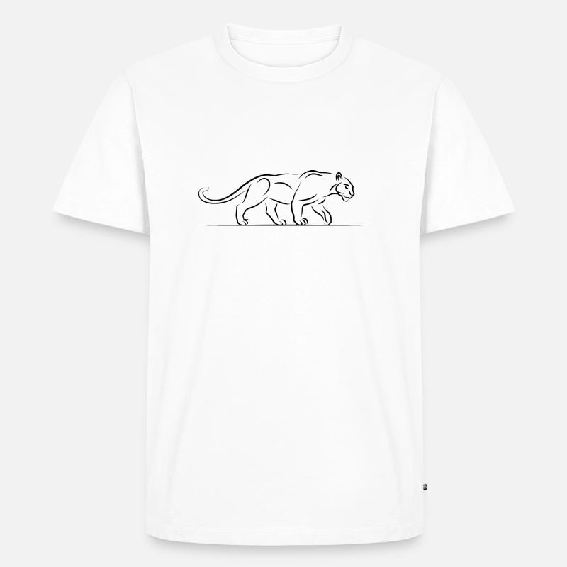 Schwarzer Panther Illustration - Männer Premium Bio T-Shirt - Weiß
