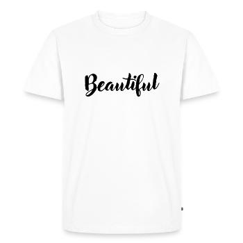Beautiful - Men's Premium Organic T-Shirt - white - Front - Nico (187cm)