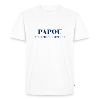 Edition limitée papou - T-shirt Premium bio Homme - blanc - Devant - Nico (187cm)