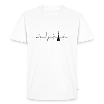 Fléchettes Battement de cœur - T-shirt Premium bio Homme - blanc - Devant - Nico (187cm)