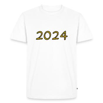 2024. NOËL. ANNEE. ANNIVERSAIRE. RETRAITE. PAPA - T-shirt Premium bio Homme - blanc - Devant - Nico (187cm)