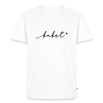 Nom cursif de Babet - T-shirt Premium bio Homme - blanc - Devant - Nico (187cm)