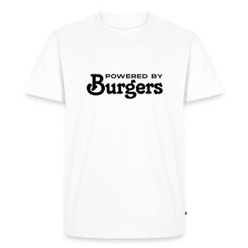 Powered by Burgers - Cadeau pour les amateurs de hamburgers - T-shirt Premium bio Homme - blanc - Devant - Nico (187cm)