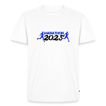 Marathon 2025 - Men's Premium Organic T-Shirt - white - Front - Nico (187cm)