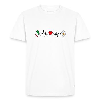 Cardio Cardio avec Drapeau Italie, Chypre - T-shirt Premium bio Homme - blanc - Devant - Nico (187cm)