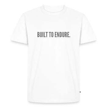 Built to Endure - Men's Premium Organic T-Shirt - white - Front - Nico (187cm)
