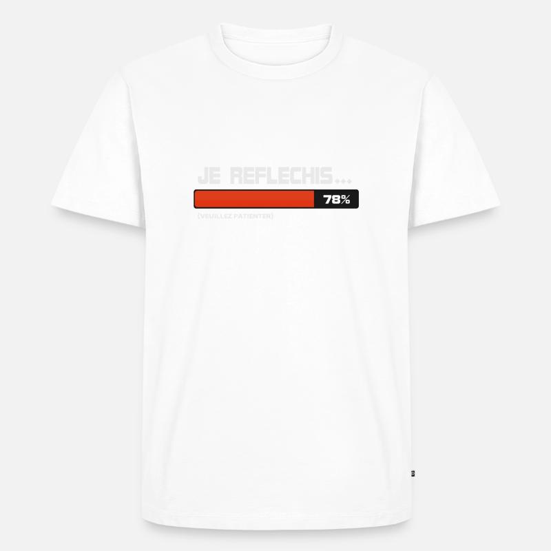 Ich dachte, warten, bitte warten - Männer Premium Bio T-Shirt - Weiß