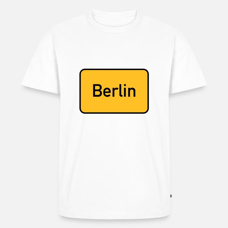 Berlin Straßenschild - Männer Premium Bio T-Shirt - Weiß