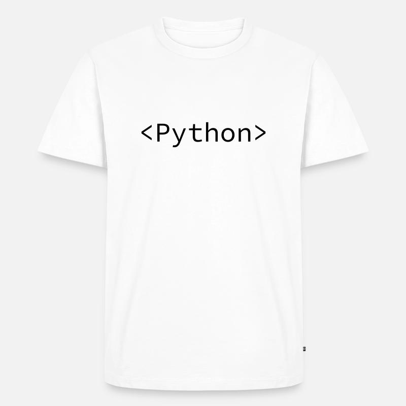 Python - Männer Premium Bio T-Shirt - Weiß