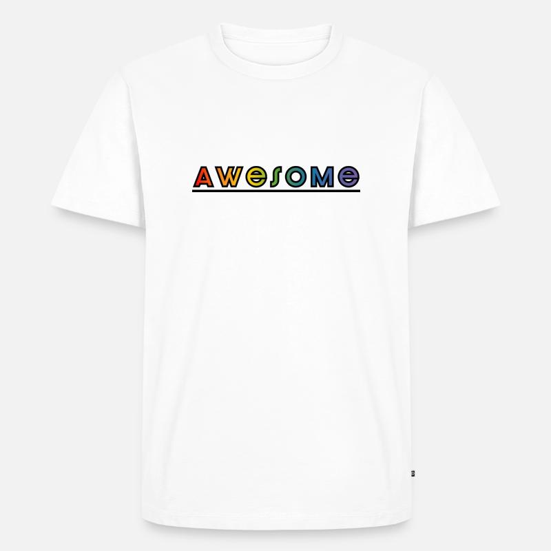 awesome regenbogen - Männer Premium Bio T-Shirt - Weiß
