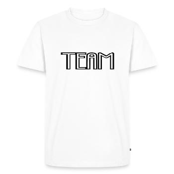 Équipe - T-shirt Premium bio Homme - blanc - Devant - Nico (187cm)