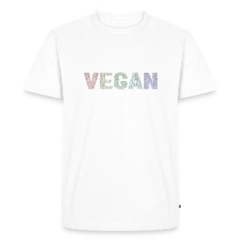 Vegan - botanical pattern - pastels - T-shirt Premium bio Homme - blanc - Devant - Nico (187cm)
