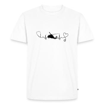Hélicoptère Heartbeat Hélicoptère - T-shirt Premium bio Homme - blanc - Devant - Nico (187cm)