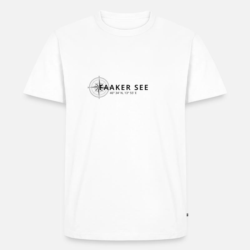 Faakersee Kompass Design - Männer Premium Bio T-Shirt - Weiß