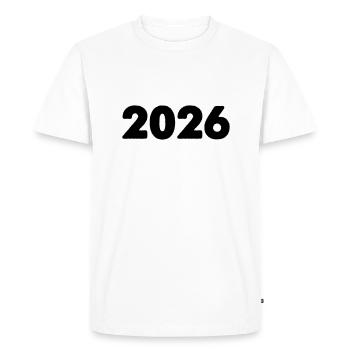 2026 - T-shirt Premium bio Homme - blanc - Devant - Nico (187cm)
