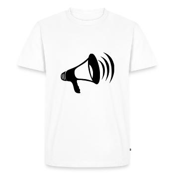 megaphone - Men's Premium Organic T-Shirt - white - Front - Nico (187cm)