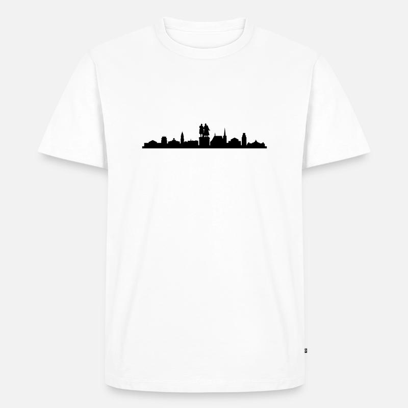 Skyline Weimar - Männer Premium Bio T-Shirt - Weiß