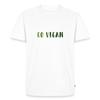 Go Vegan - T-shirt Premium bio Homme - blanc - Devant - Nico (187cm)