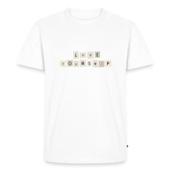 Love yourself - Men's Premium Organic T-Shirt - white - Front - Nico (187cm)