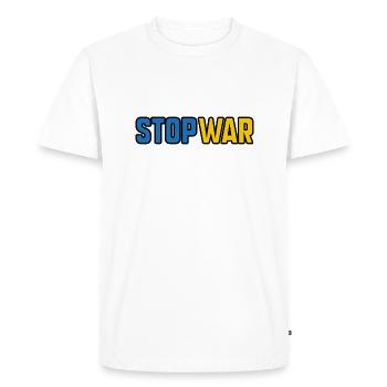 Stop War - Men's Premium Organic T-Shirt - white - Front - Nico (187cm)
