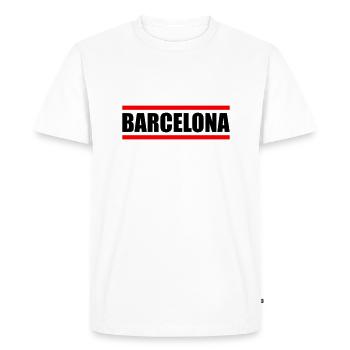 Barcelona - Men's Premium Organic T-Shirt - white - Front - Nico (187cm)