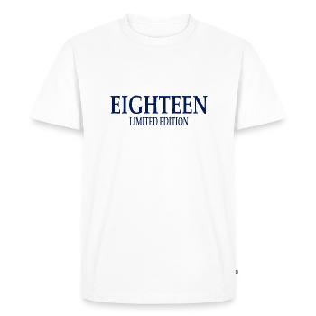 18e anniversaire édition limitée dix-huit - T-shirt Premium bio Homme - blanc - Devant - Nico (187cm)