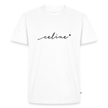 Nom cursif de Céline - T-shirt Premium bio Homme - blanc - Devant - Nico (187cm)