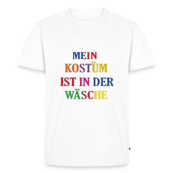 Mon costume est au lavage - T-shirt Premium bio Homme - blanc - Devant - Nico (187cm)