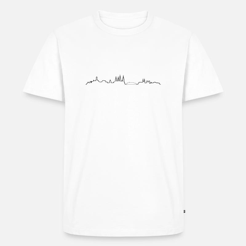 Skyline Bamberg - Männer Premium Bio T-Shirt - Weiß