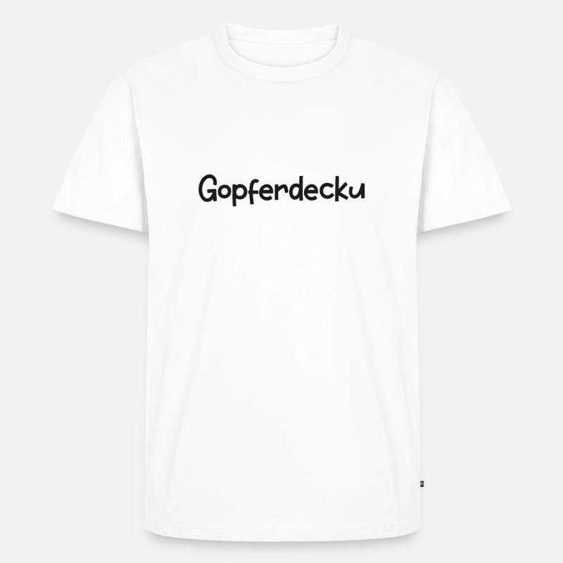 Schweizerdeutsch fluchen - Gopferdecku - Männer Premium Bio T-Shirt - Weiß
