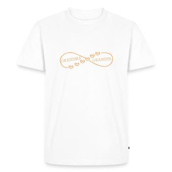 Chemise partenaire grand-mère et grand-père - T-shirt Premium bio Homme - blanc - Devant - Nico (187cm)